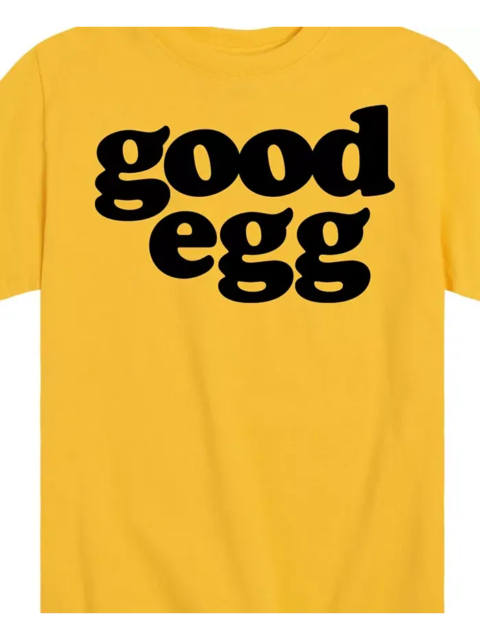 Футболка с принтом "Good Egg" для мальчиков старшего возраста, пасхальная Hybrid — изображение 3 из 3, желтый