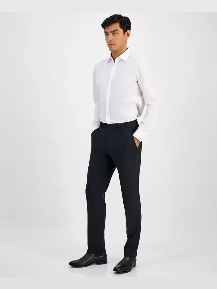 Мужские брюки Modern-Fit из смесовой шерсти Hugo Boss — 1