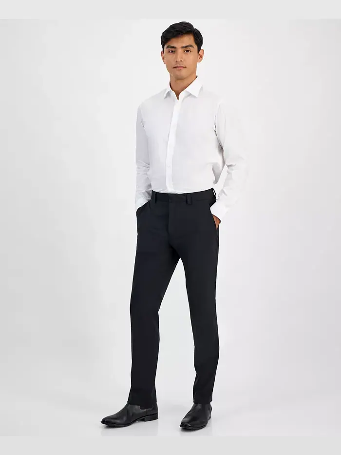 Мужские брюки Modern-Fit из смесовой шерсти Hugo Boss — 2