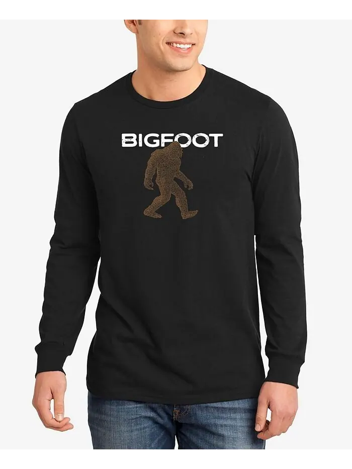 Мужская футболка с длинным рукавом Bigfoot Word Art LA Pop Art — изображение 1 из 3, черный