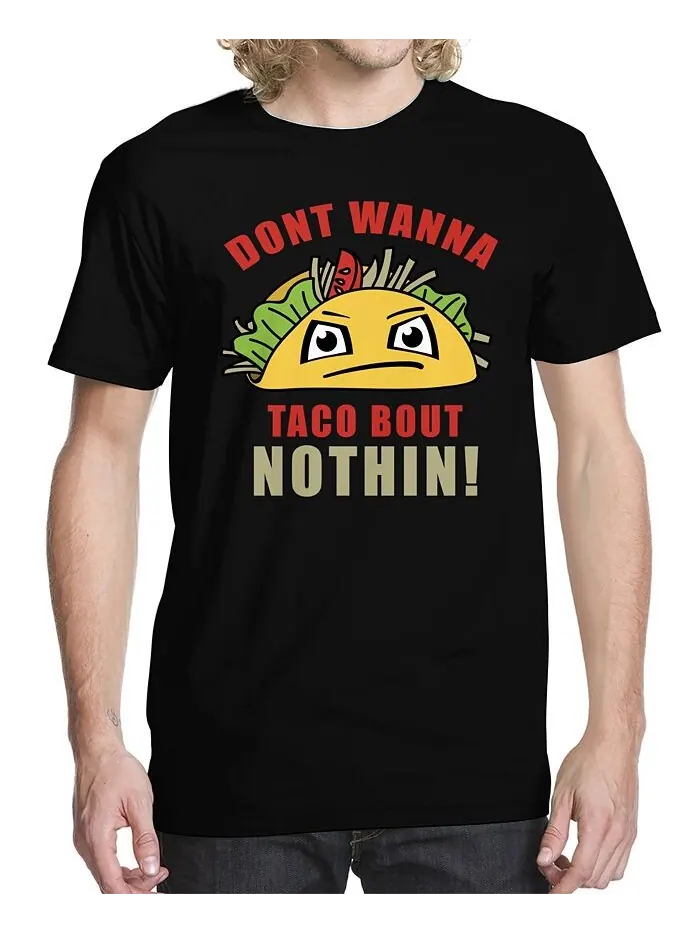 Мужская футболка с рисунком Taco Bout Nothing Buzz Shirts — черный