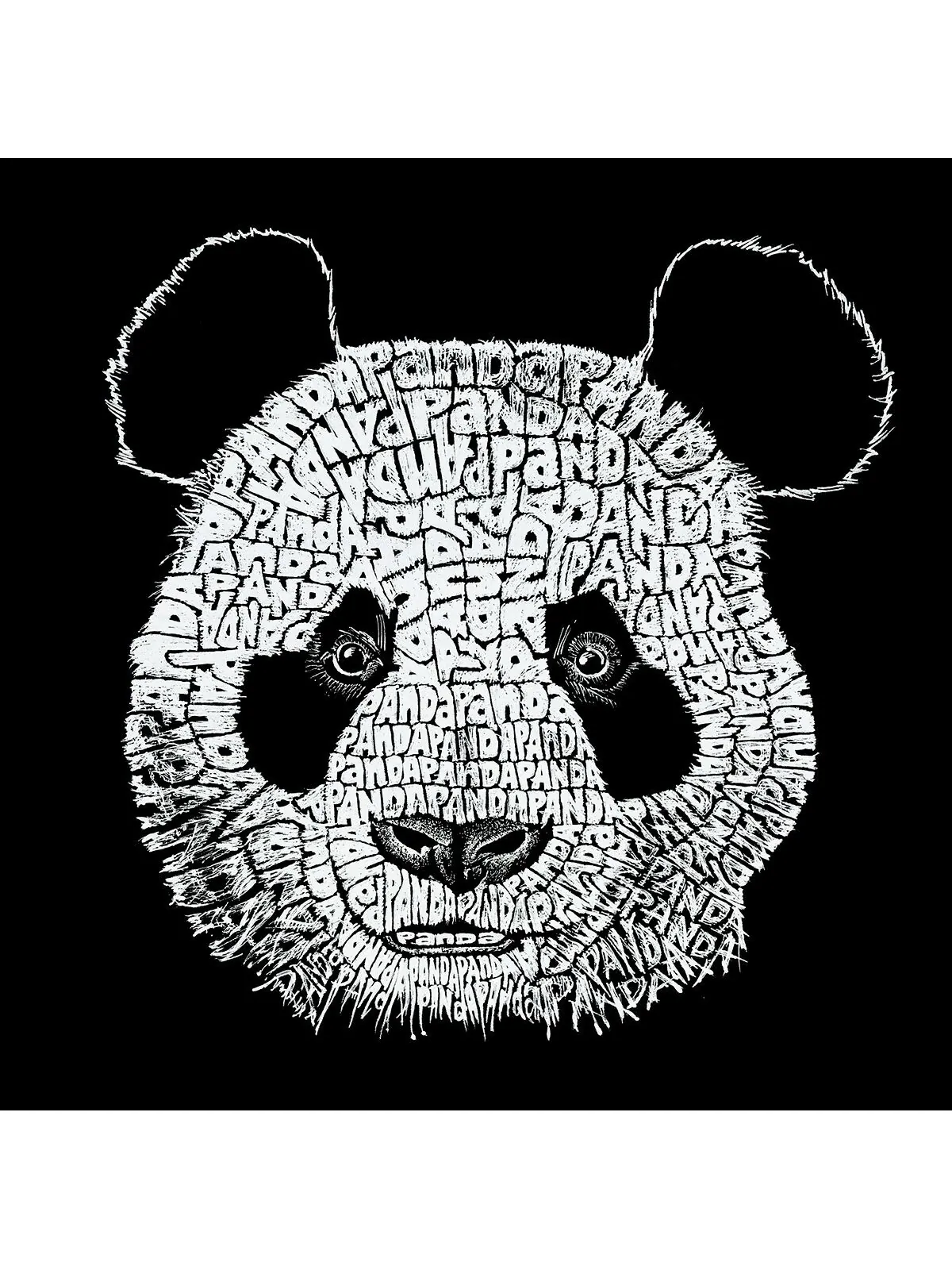 Мужская худи word art - голова панды LA Pop Art — изображение 2 из 2, темный серый