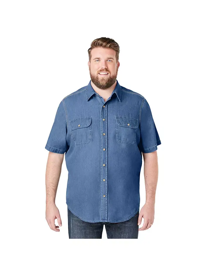 Большая и высокая футболка с коротким рукавом Denim And Twill от KingSize Boulder Creek