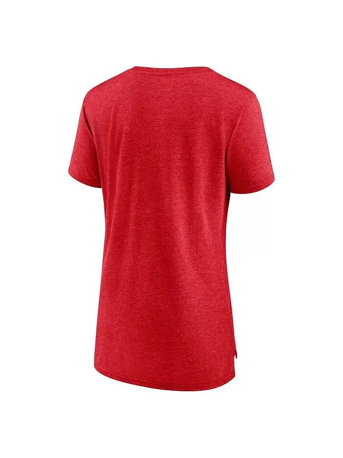 Женская футболка Heather Red Chicago Bulls League Leader Tri-Blend Fanatics — изображение 3 из 3