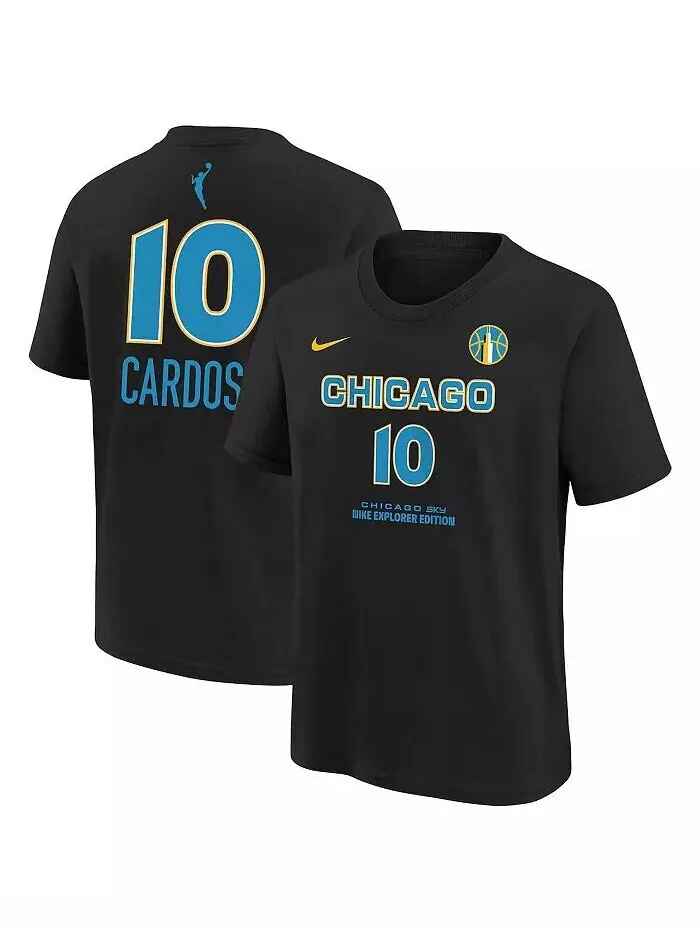 Черная футболка Nike Big Boys and Girls Kamilla Cardoso Chicago Sky 2024 WNBA с именем и номером — изображение 1 из 3, черный