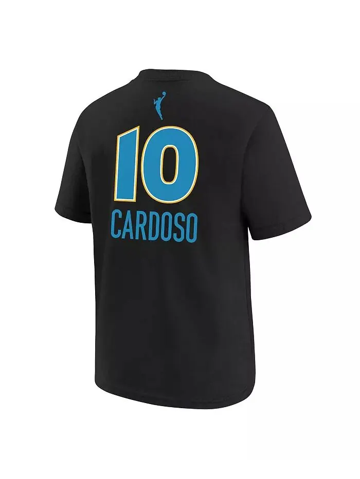 Футболка Nike Big Boys and Girls Kamilla Cardoso Black Chicago Sky 2024 WNBA Draft Name Number — изображение 3 из 3