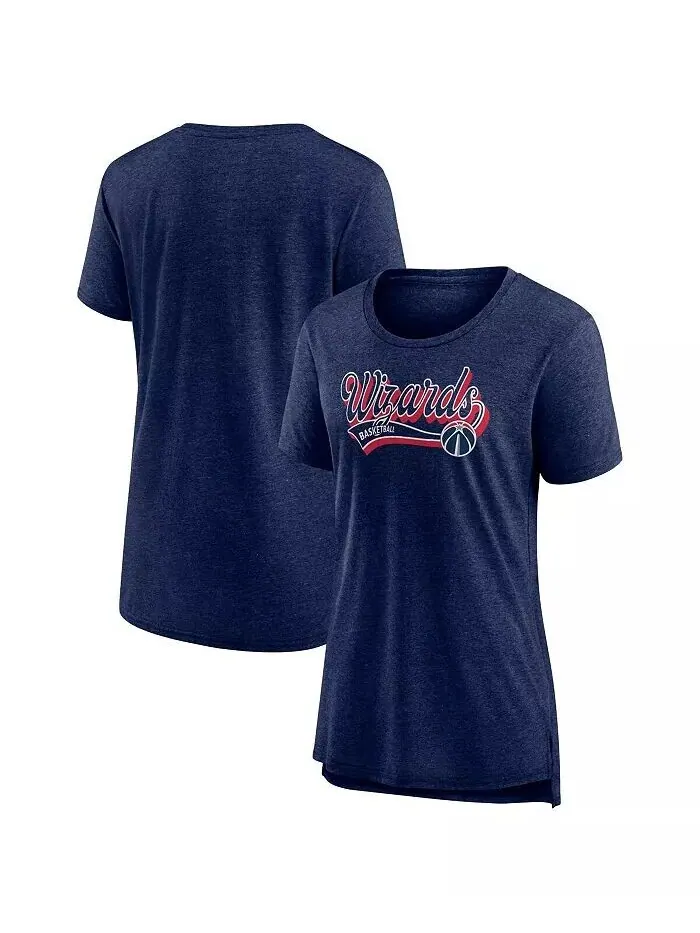 Женская футболка Heather Navy Washington Wizards League Leader Tri-Blend Fanatics — изображение 1 из 3, темно-синий