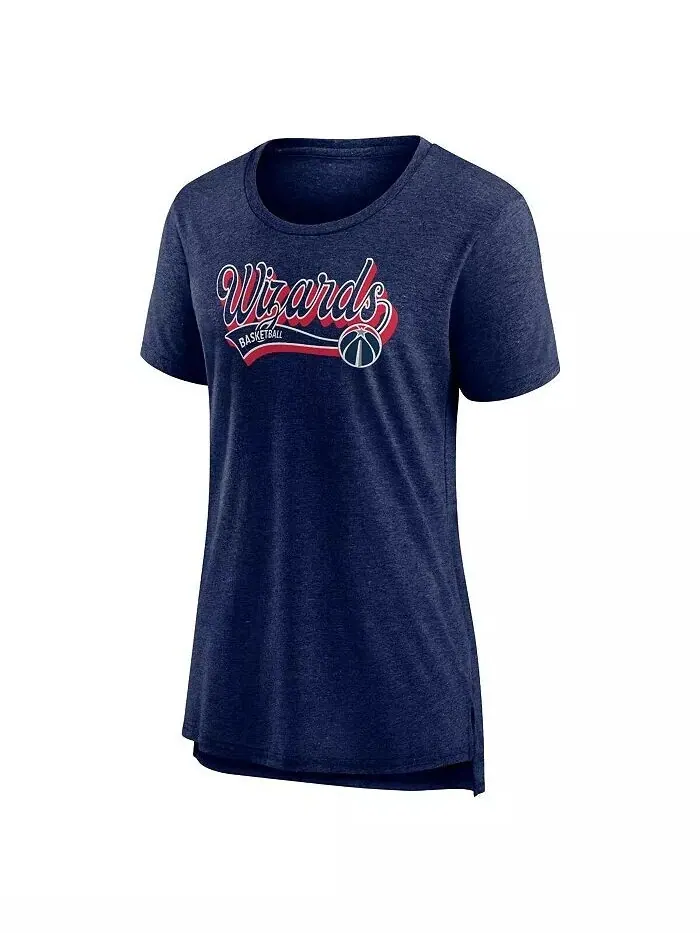 Женская футболка Heather Navy Washington Wizards League Leader Tri-Blend Fanatics — изображение 3 из 3, темно-синий