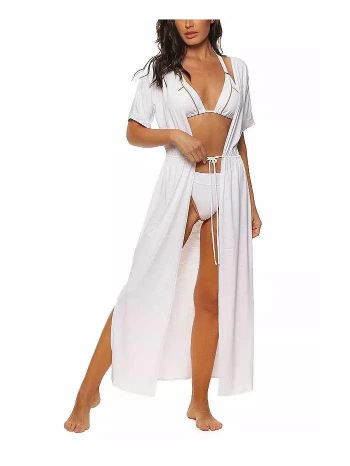 Женский длинный кимоно-кардиган с запахом Guria Beachwear — изображение 1 из 2, белый