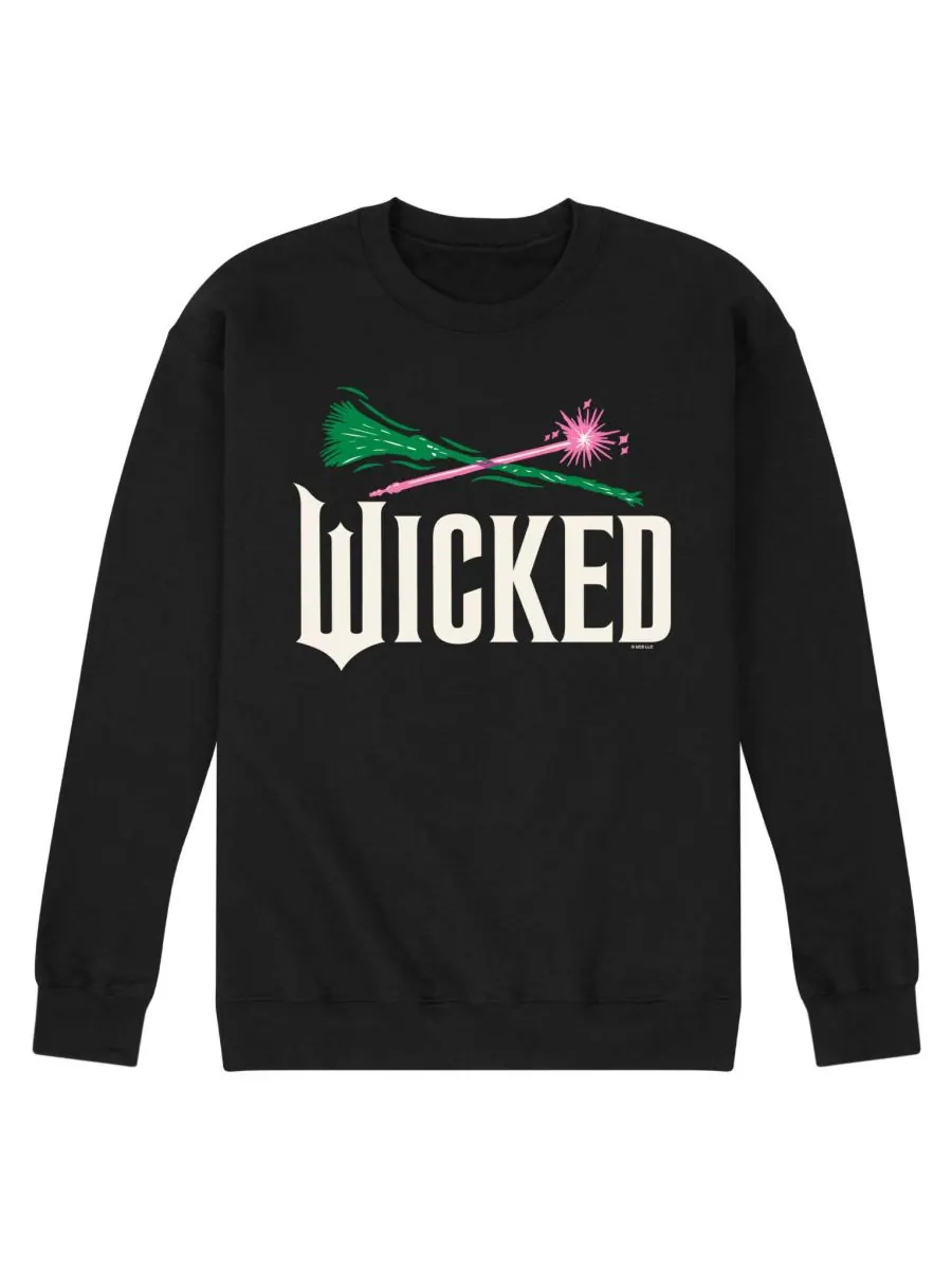 Мужская толстовка с длинными рукавами Wicked Part 2 с логотипом в виде метлы и волшебной палочки — изображение 1 из 3, черный