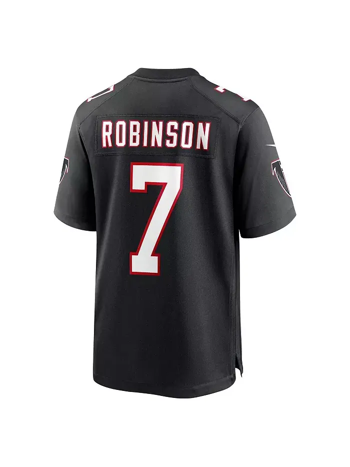 Мужская ретро-игровая футболка Bijan Robinson Atlanta Falcons, выбранного в первом раунде драфта — изображение 3 из 3