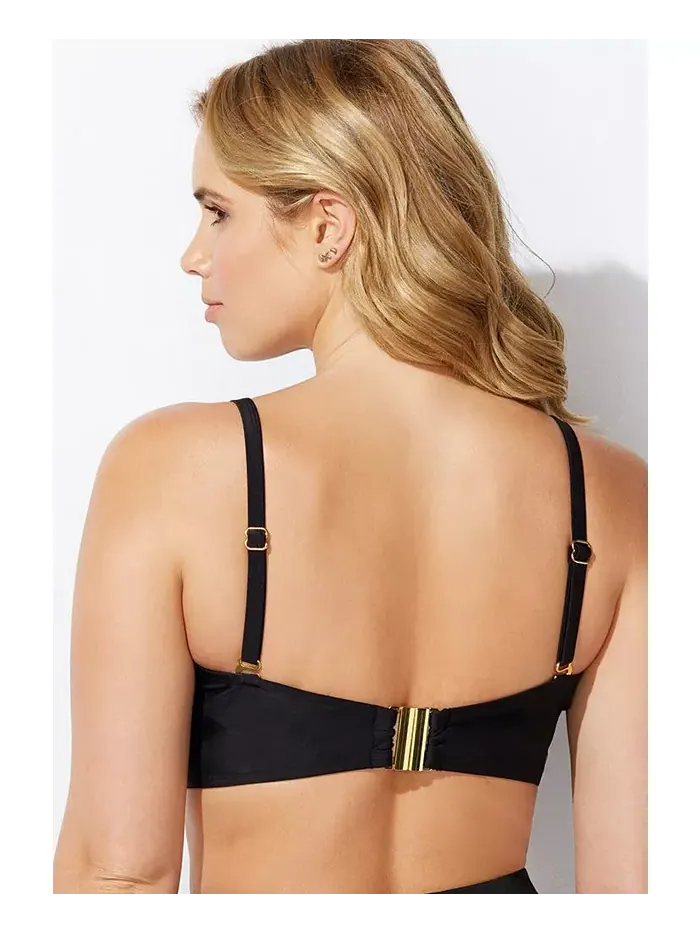 Женский бикини-топ-бандо со сборками на День святого Валентина Swimsuits for All — изображение 2 из 2, черный