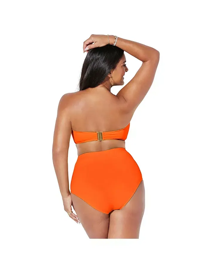 Женский бикини-топ-бандо со сборками на День святого Валентина Swimsuits for All — изображение 2 из 2, папайя
