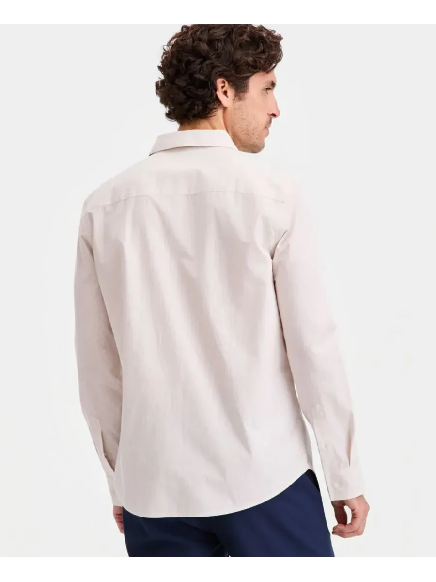 Мужская хлопковая рубашка с длинными рукавами и пуговицами Aflani Luke Alfani — изображение 2 из 3, серый