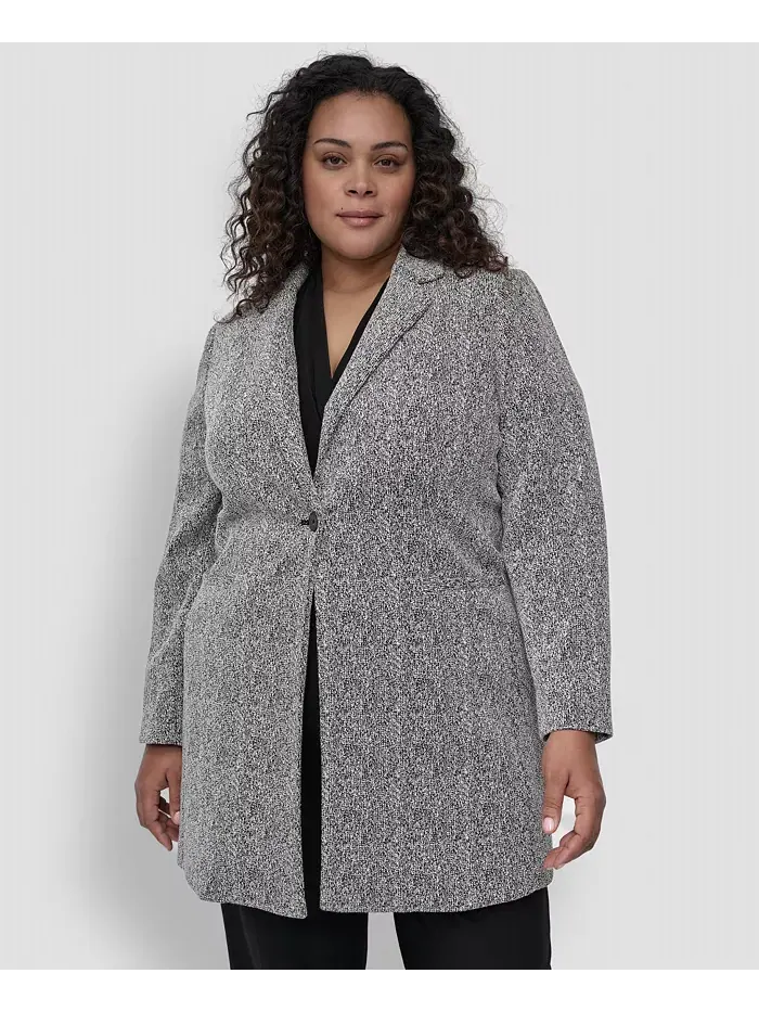 Блейзер Double D Topper размера Plus DKNY — изображение 1 из 6, черный/белый
