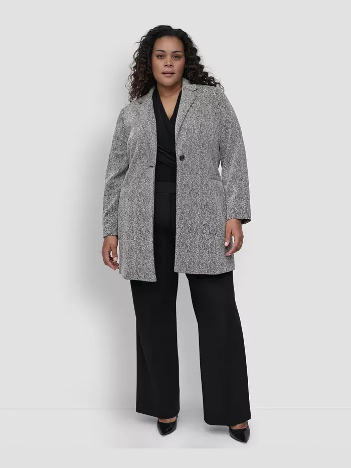 Блейзер Double D Topper размера Plus DKNY — изображение 4 из 6, черный/белый