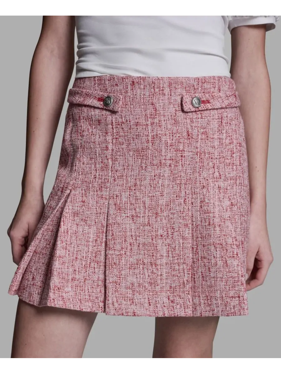 Женская плиссированная мини-юбка BCBG — изображение 3 из 6, красный мульти
