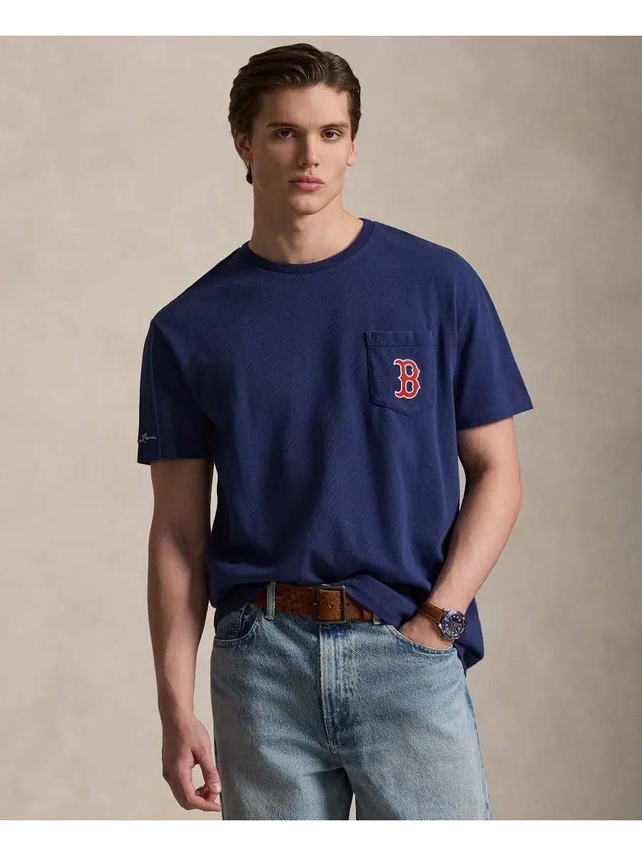 Мужская футболка классического кроя Polo Ralph Lauren, темно-cobalt — изображение 1 из 5, кобальт