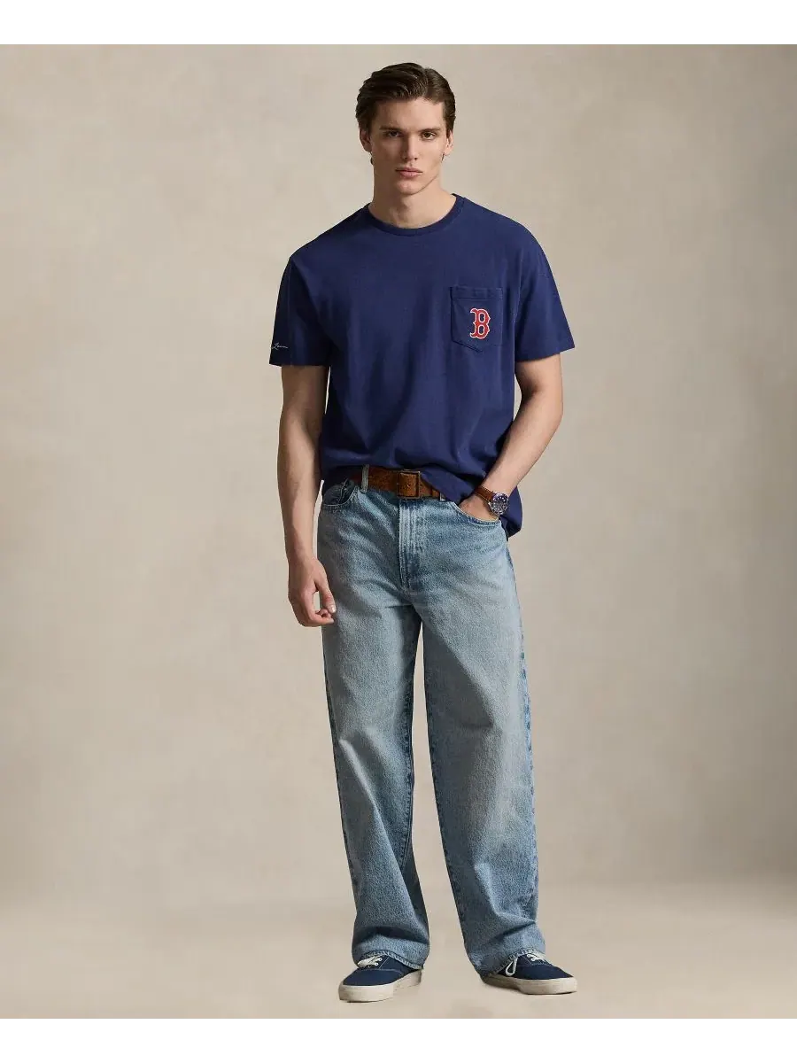 Мужская футболка классического кроя Polo Ralph Lauren, темно-cobalt — изображение 2 из 5, кобальт