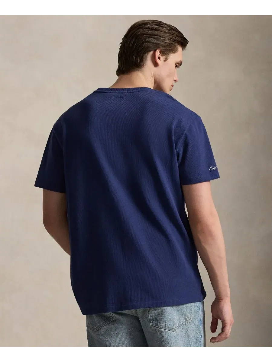 Мужская футболка классического кроя Polo Ralph Lauren, темно-cobalt — изображение 4 из 5, кобальт