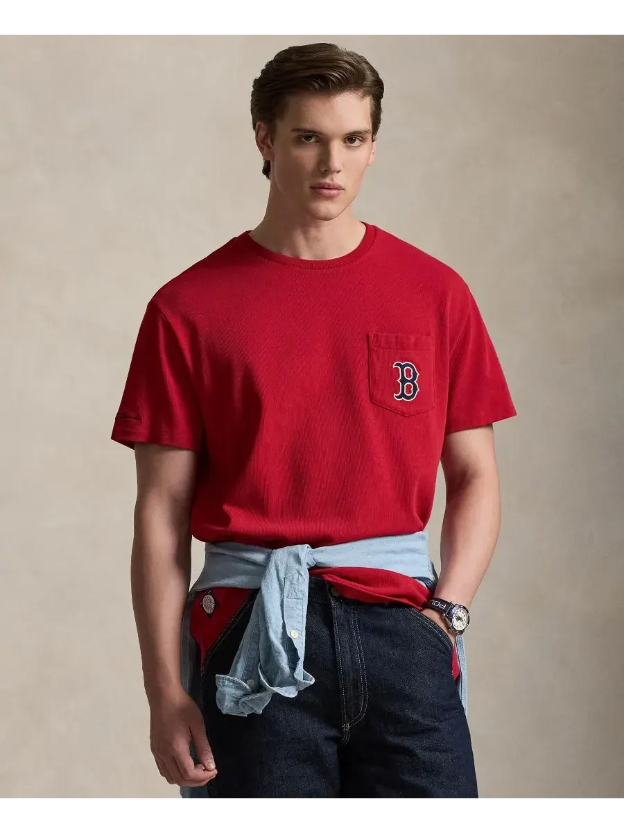 Мужская футболка классического кроя Polo Ralph Lauren — изображение 1 из 5, красный