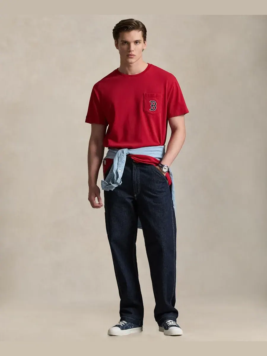 Мужская футболка классического кроя Polo Ralph Lauren — изображение 2 из 5, красный