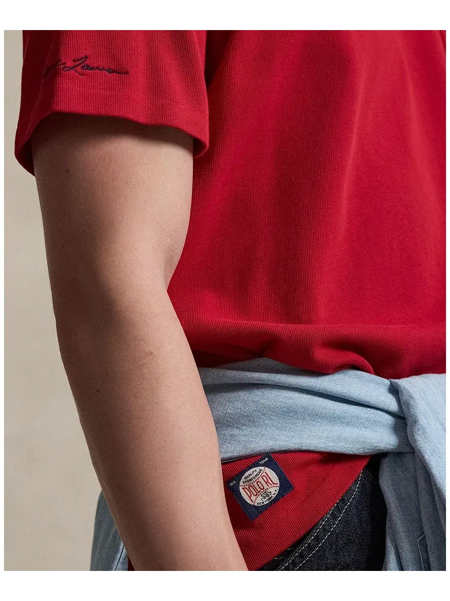 Мужская футболка классического кроя Polo Ralph Lauren — изображение 3 из 5, красный