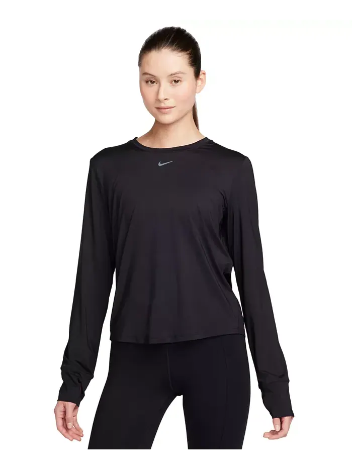Женский топ One Classic Dri-FIT с длинными рукавами Nike — изображение 1 из 9, черный