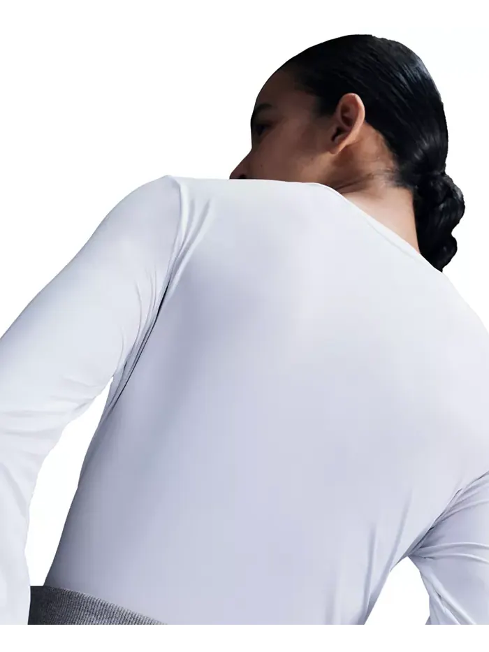 Женский топ One Classic Dri-FIT с длинными рукавами Nike — изображение 3 из 4, белый