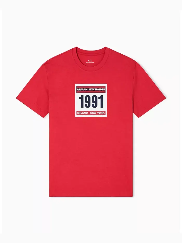 Мужская футболка Grid Box 1991 с логотипом A|X Armani Exchange — изображение 5 из 5, красный