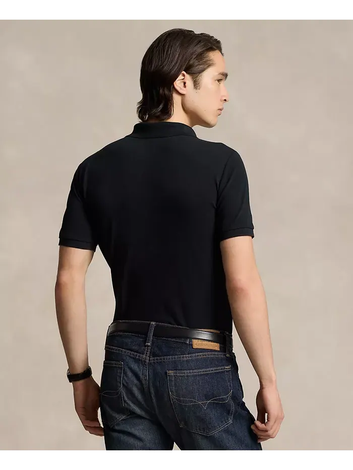 Мужская классическая поло с сетчатой тканью и стретч-эффектом Polo Ralph Lauren — изображение 2 из 4, черный