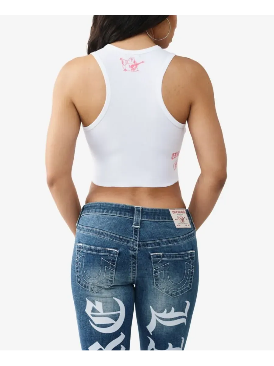 Женская майка-борцовка в рубчик True Religion — изображение 3 из 3, белый