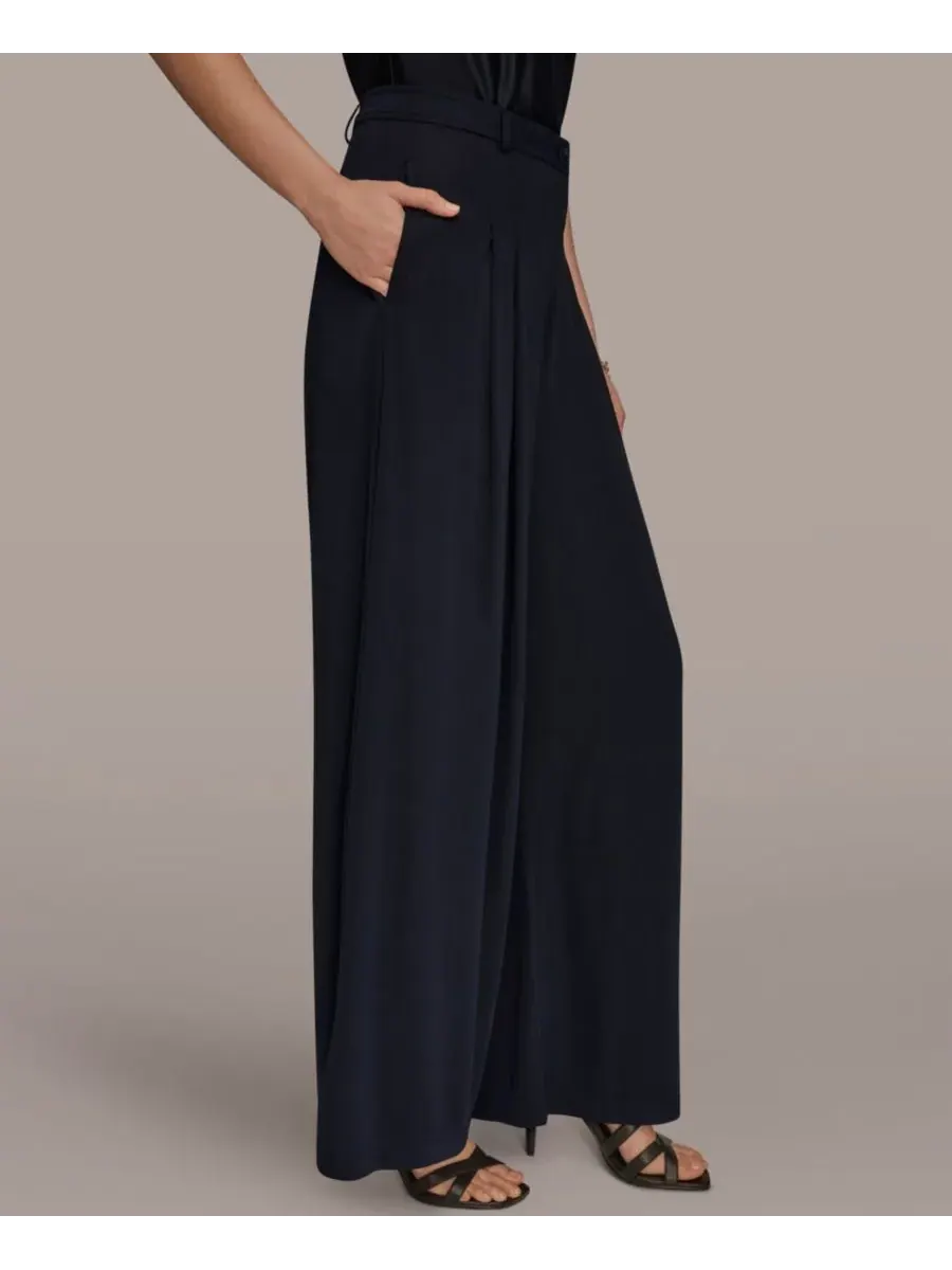 Женские плиссированные брюки на молнии Donna Karan New York — изображение 3 из 6, черный