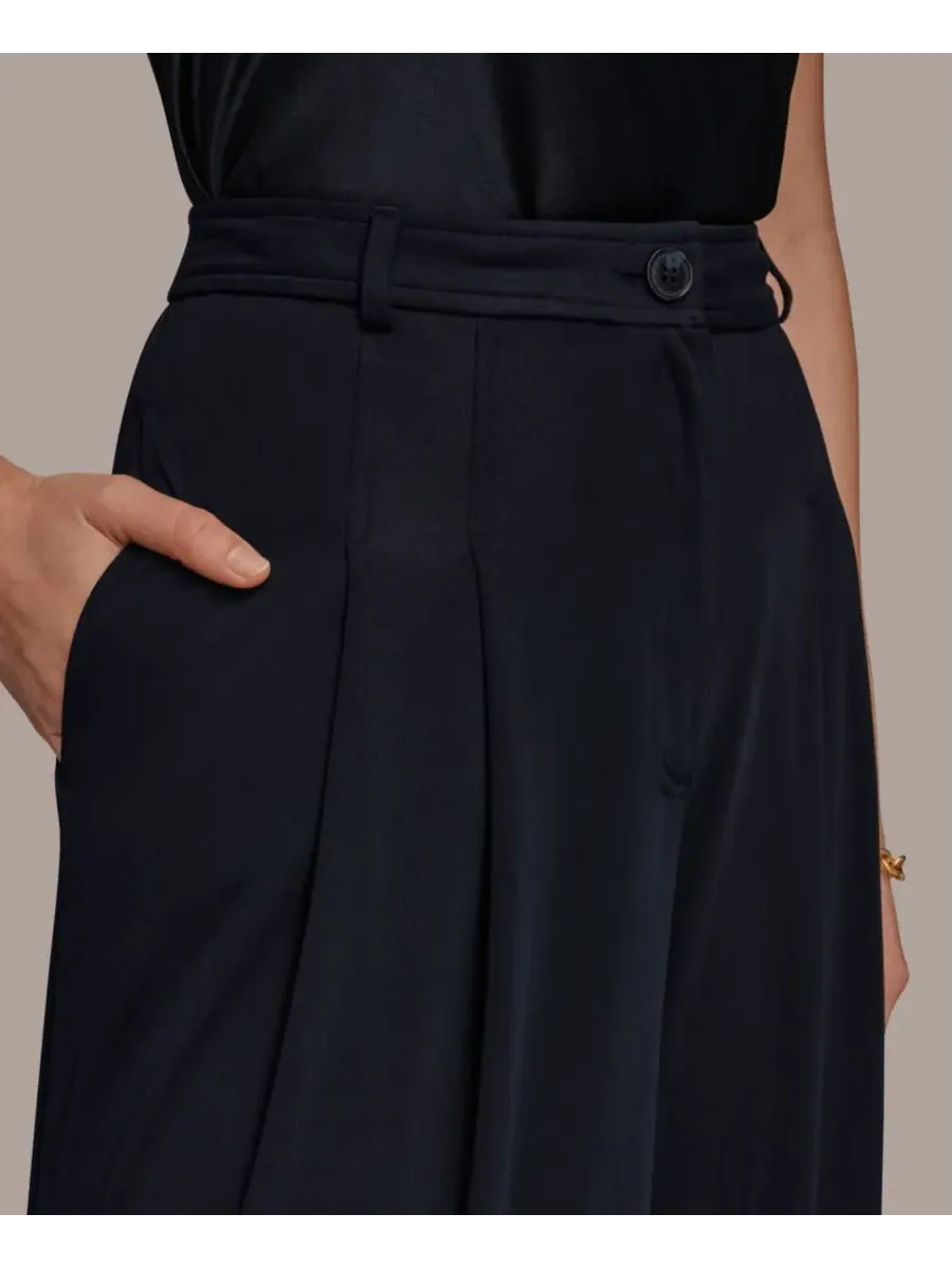 Женские плиссированные брюки на молнии Donna Karan New York — изображение 4 из 6, черный