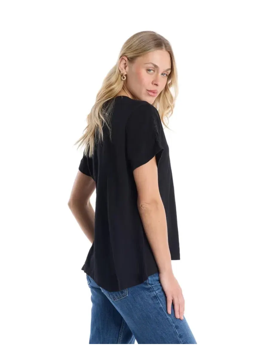 Женская футболка WILT с присборенными рукавами WILT Clothing — изображение 4 из 4, черный