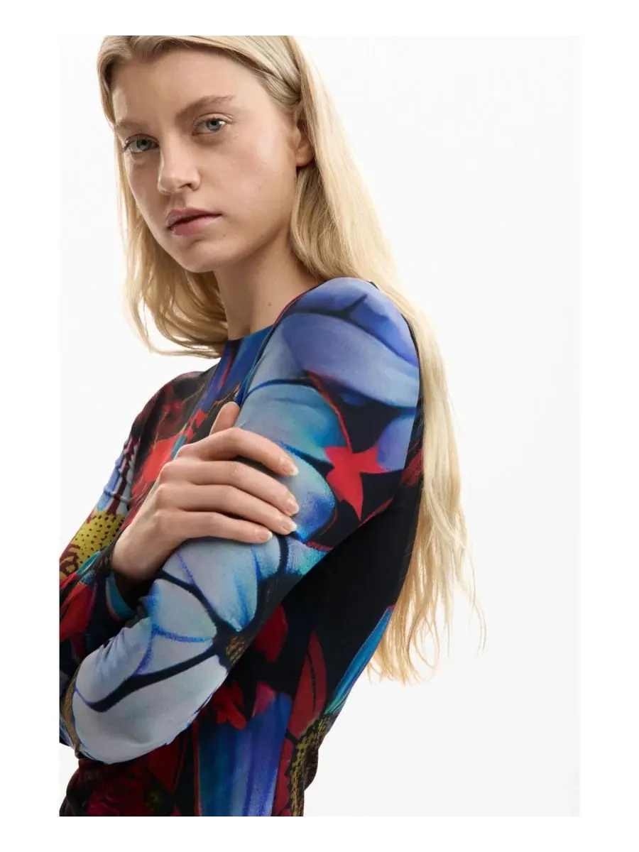 Женское асимметричное платье с принтом Desigual — изображение 5 из 5, черный