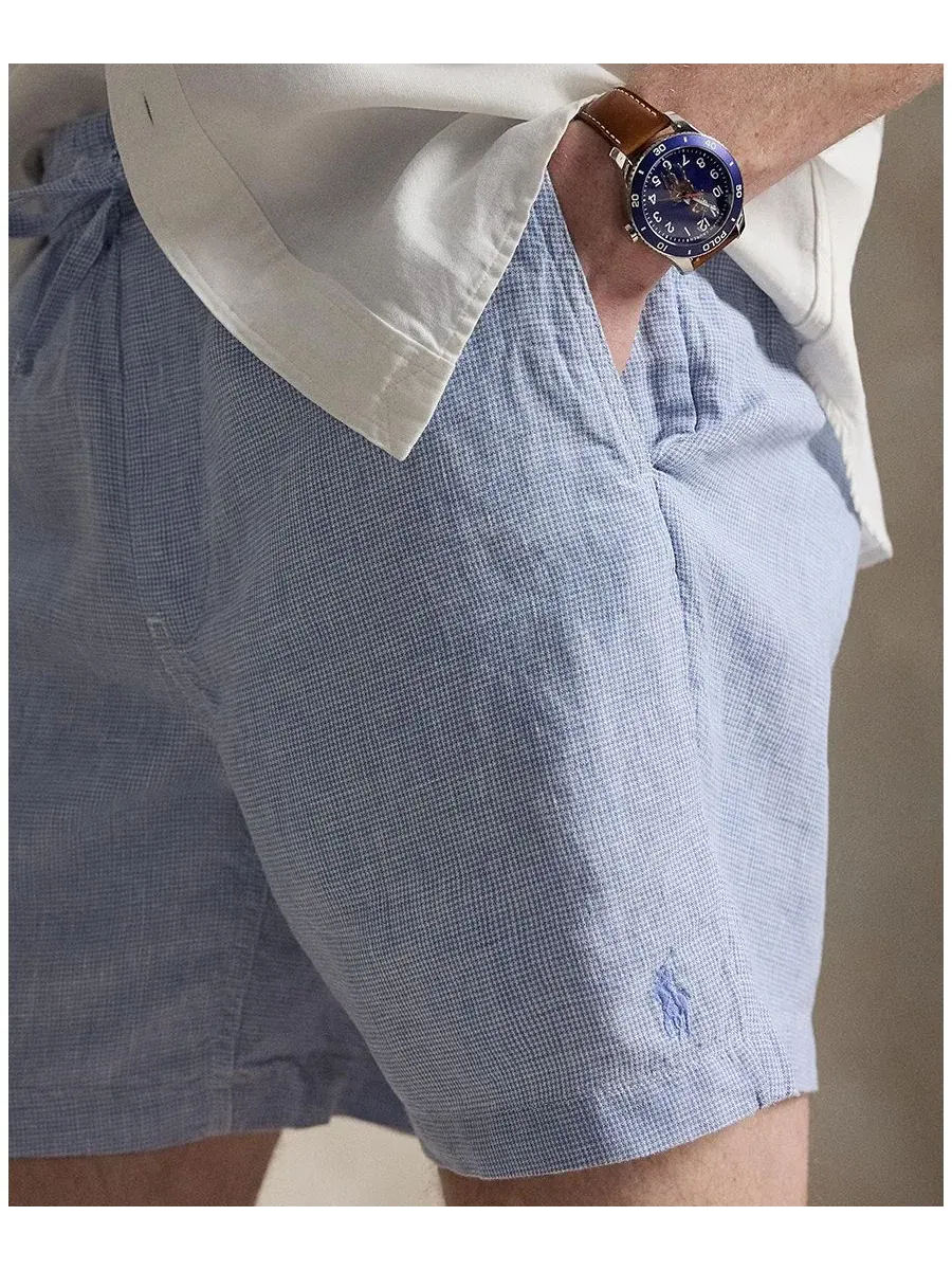 Мужские льняные шорты Polo Prepster Polo Ralph Lauren — изображение 2 из 4, синий белый