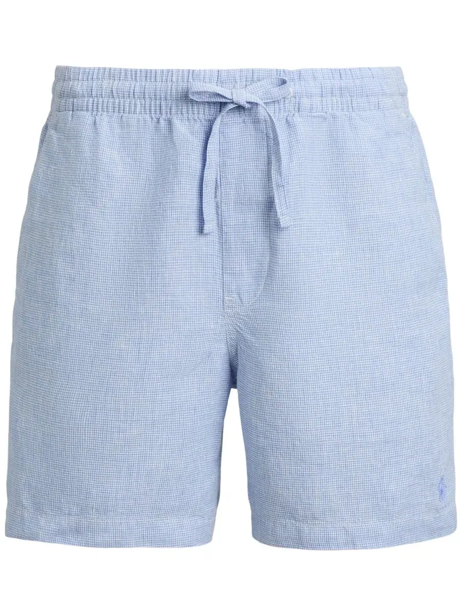 Мужские льняные шорты Polo Prepster Polo Ralph Lauren — изображение 4 из 4, синий белый