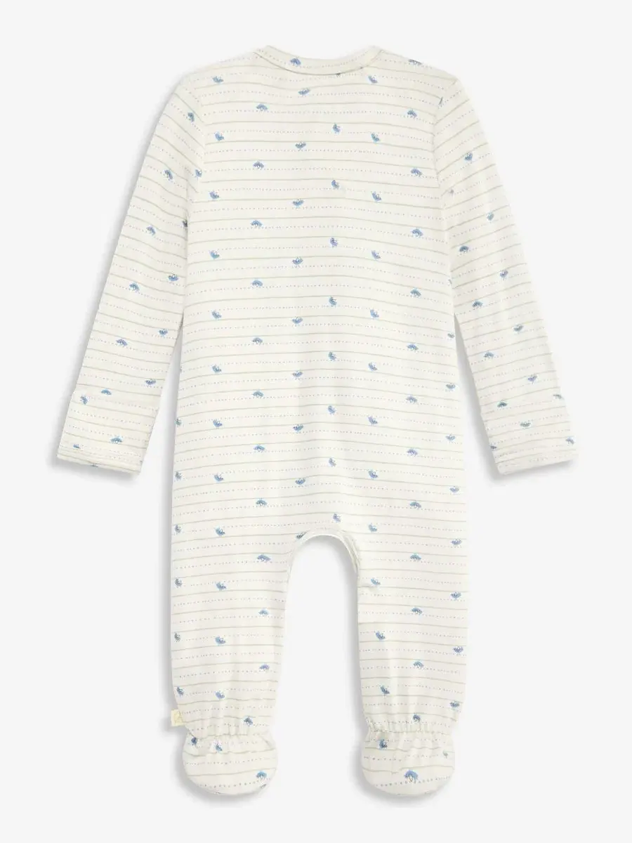 Детский комбинезон Everyday Baby Essentials для мальчиков с принтом птиц и двусторонней молнией — изображение 3 из 4, серый