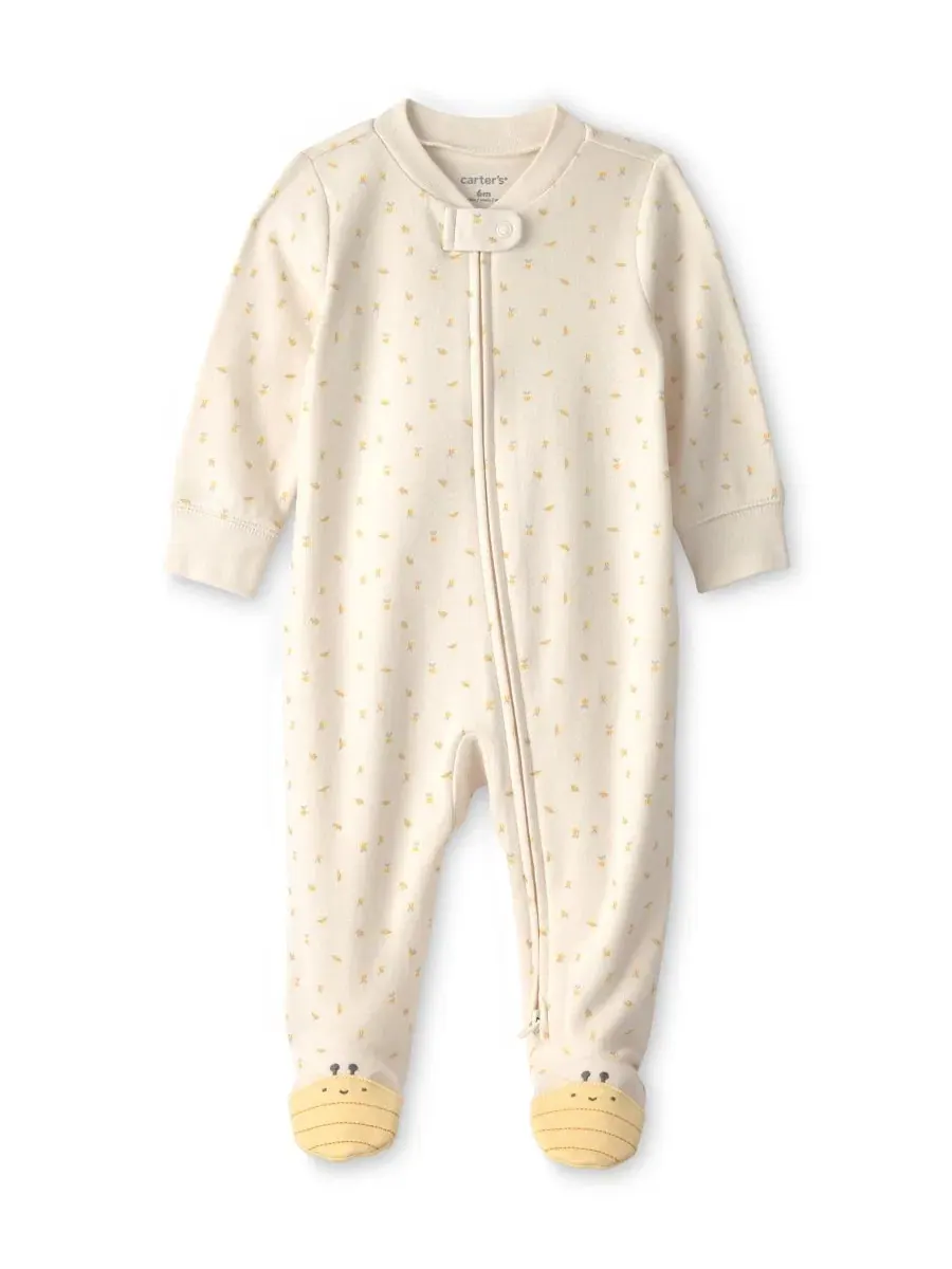 Детский комбинезон Baby Girl's Bee с двусторонней молнией Carter'S — изображение 1 из 5, белый