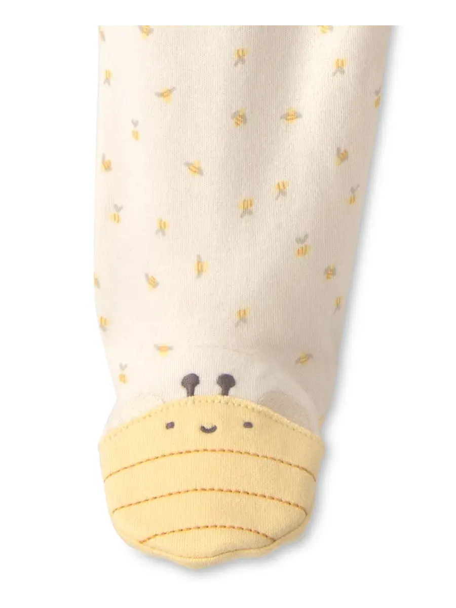 Детский комбинезон Baby Girl's Bee с двусторонней молнией Carter'S — изображение 4 из 5, белый