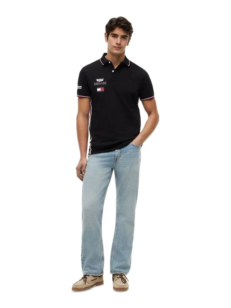 Мужская реплика поло Cadillac F1 с коротким рукавом Tommy Hilfiger — изображение 1 из 4, черный