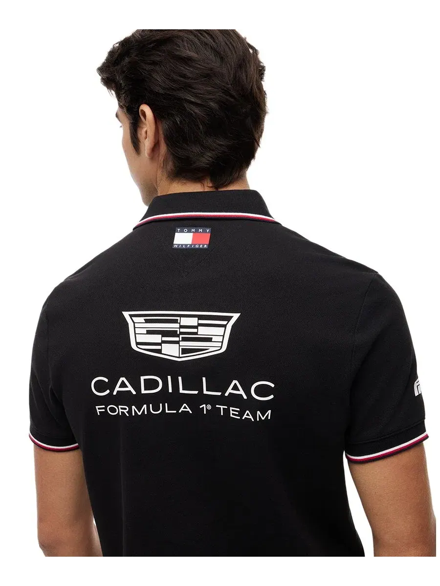 Мужская реплика поло Cadillac F1 с коротким рукавом Tommy Hilfiger — изображение 3 из 4, черный