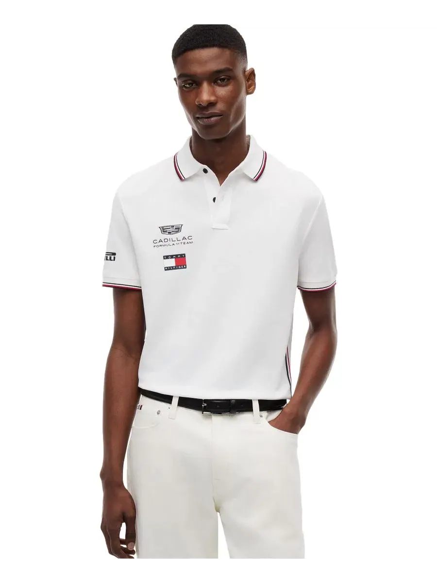 Мужская реплика поло Cadillac F1 с коротким рукавом Tommy Hilfiger — изображение 1 из 4, белый