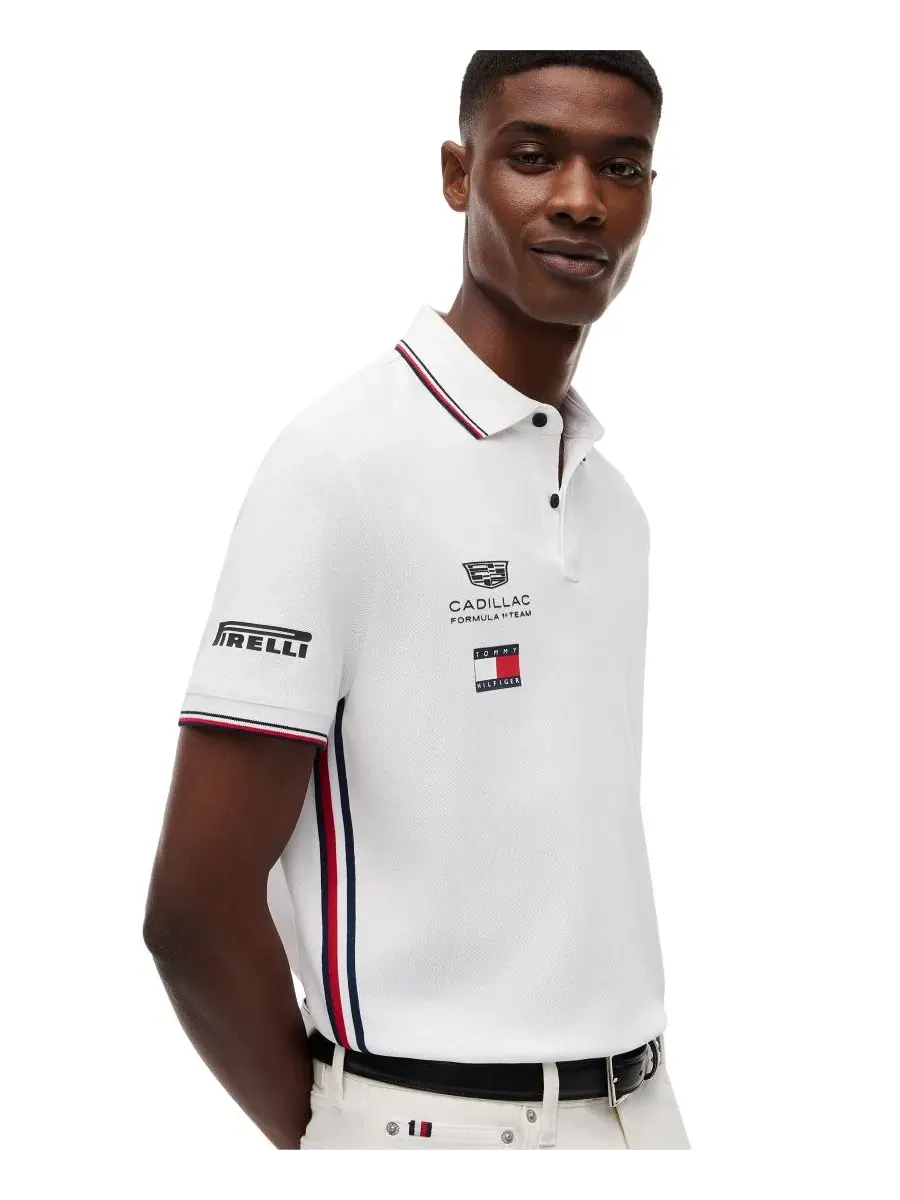 Мужская реплика поло Cadillac F1 с коротким рукавом Tommy Hilfiger — изображение 3 из 4, белый