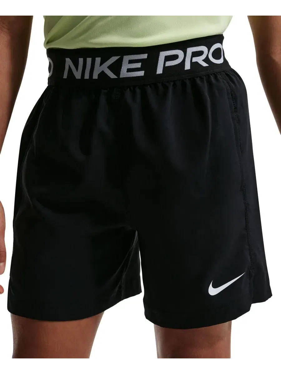 Тренировочные шорты Pro Dri-FIT для мальчиков 8-20 лет Nike — изображение 3 из 5, черный/белый