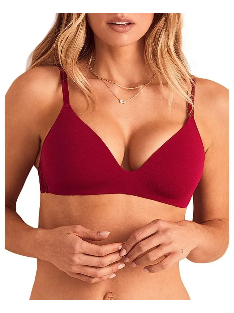 Женский бюстгальтер Harlowe Contour Plunge Adore Me — изображение 1 из 4, темный красный