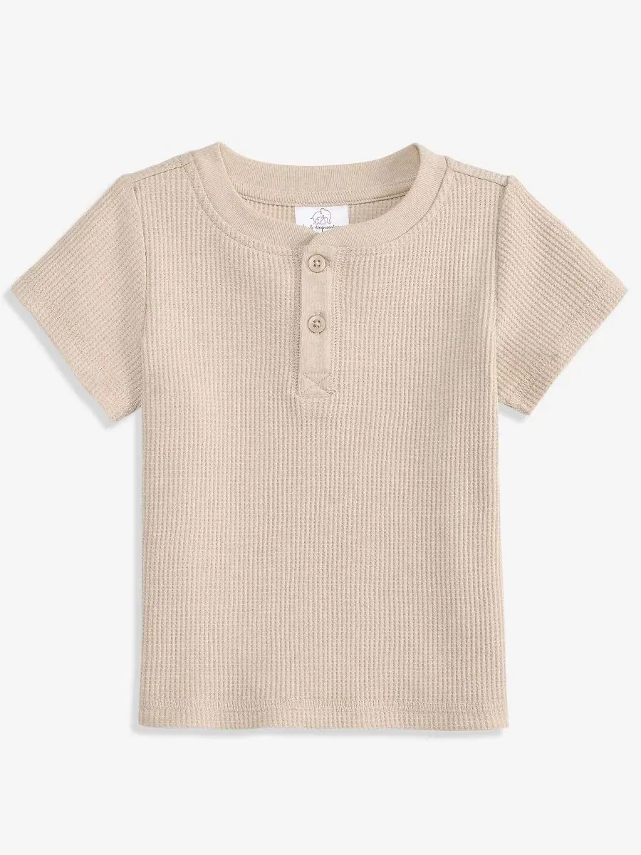 Детская футболка-поло с вафельной текстурой, размер 2T-4T First Impressions — изображение 1 из 5, серебристый