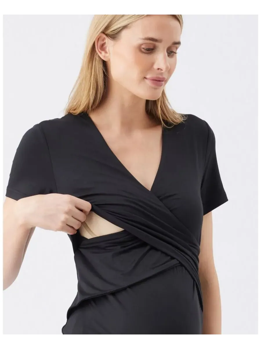 Ripe Maternity Футболка для кормления Maternity Ripe Luxe Knit Embrace — изображение 6 из 6, черный