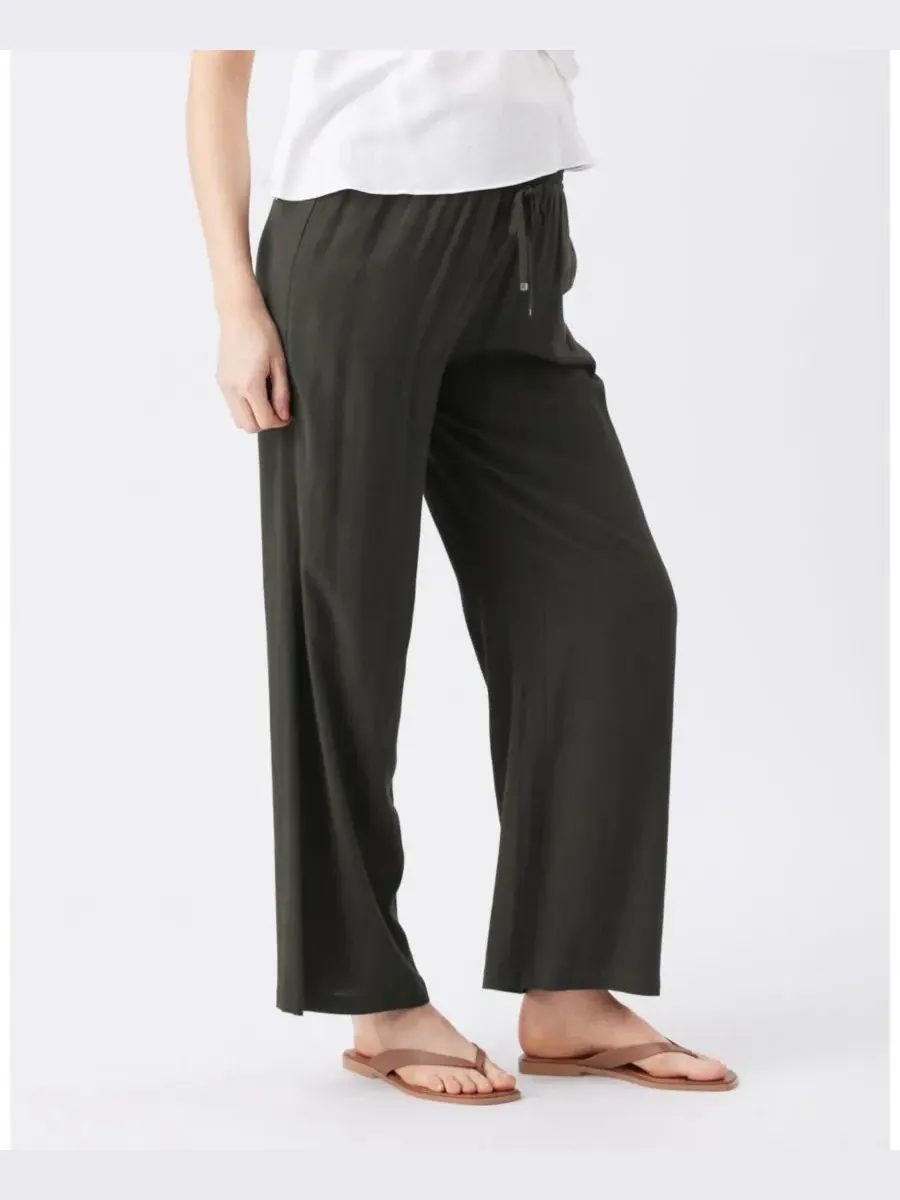 Ripe Maternity Женские широкие брюки из тенсела — изображение 2 из 6, оливковый